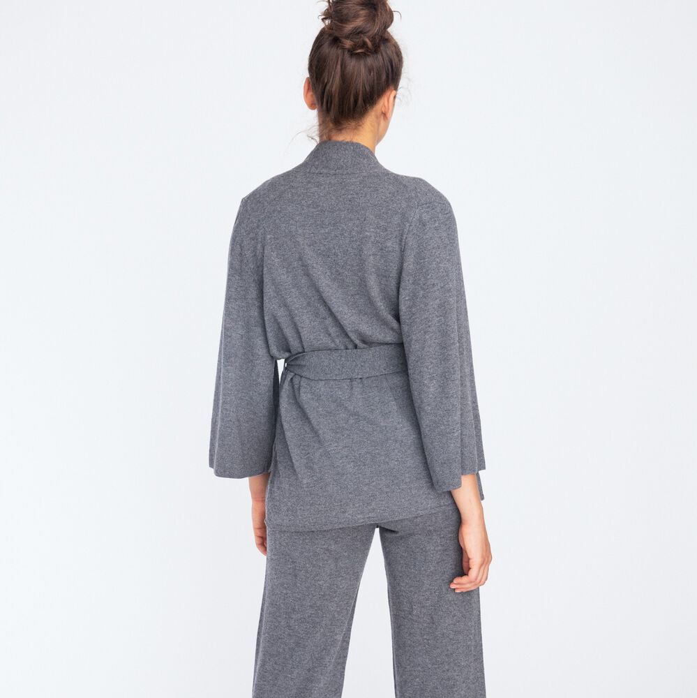 Loungewear merinovillapaita, grey melange, hi-res
